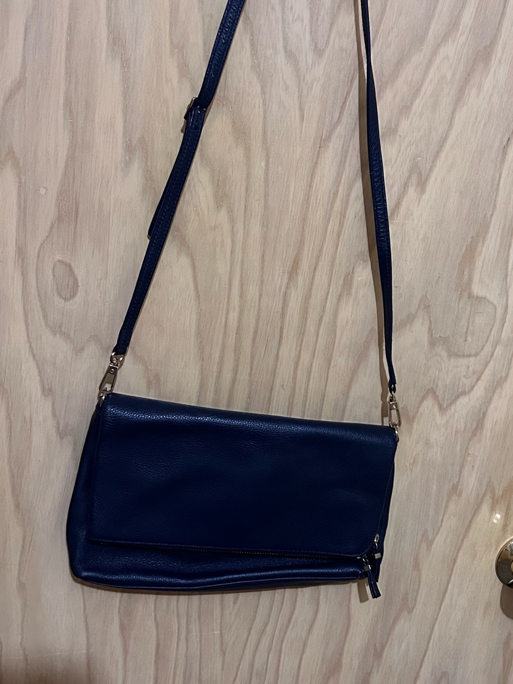 Talbots Navy Leather Shoulder Crossbody Bag